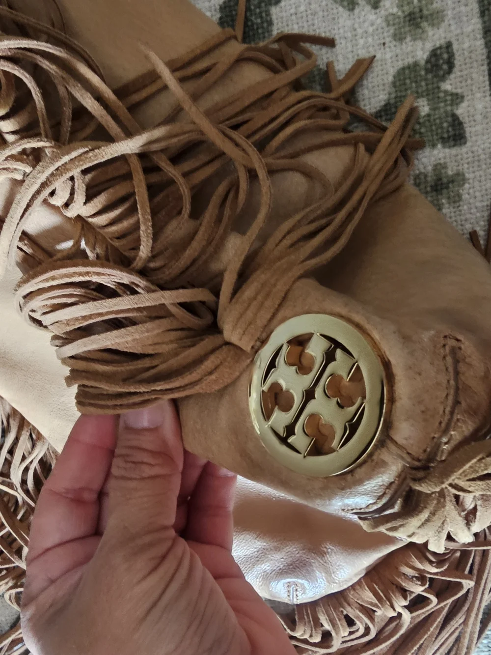 Tory Burch Tan Fringe Leather Shoulder Bag